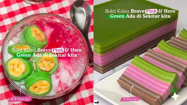 Potret Brave Pink dan Hero Green (instagram/@menemukenali)